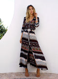 Fashion printed breasted beach holiday dress