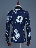 Formal Men's Suits with Large Flower Printed