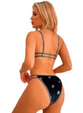 SOLID COLOR GATHERED BEACH BIKINI
