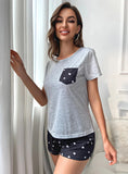 FASHION SUMMER SHORT SLEEVE PRINTED TWO-PIECE SUIT