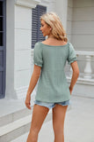 SOLID COLOR V-NECK SHORT SLEEVE LOOSE T-SHIRT