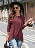 FALL/WINTER KNITWEAR CREWNECK SPLIT TOP