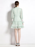 HOLLOW LONG-SLEEVED SHORT DRESS