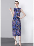 WOMEN ROUND NECK PRINTED DRESS