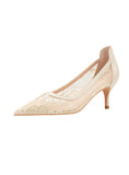 SHALLOW-MOUTHED POINTED LACE MESH SHOES