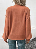 FASHION LONG SLEEVE SOLID COLOR V-NECK SWEATER