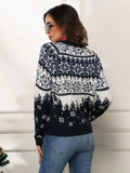 CLASSY CHRISTMAS PULLOVER LONG SLEEVE LOOSE JACQUARD SWEATER