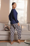 FASHION LONG SLEEVE FLORAL TROUSERS TWO-PIECE SUIT