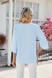 SOLID COLOR V-NECK CHIFFON SHIRT