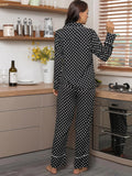 FASHION WOMEN'S POLKA-DOT LONG-SLEEVED PAJAMAS SUIT
