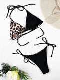 LEOPARD PRINT SEXY HALTER BIKINI