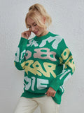 FASHION LOOSE LETTER ROUND NECK SWEATER