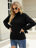 CLASSY LONG SLEEVE KNIT LOOSE PULLOVER TURTLE NECK SWEATER