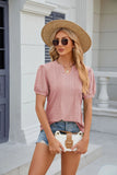 SOLID COLOR V-NECK LOOSE SHORT-SLEEVED T-SHIRT