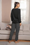 FASHION POLKA-DOT LONG-SLEEVED PAJAMAS SUIT