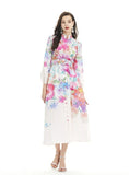 Palace Colorful Floral Printed Long-sleeved Dress