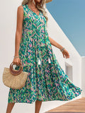 SLEEVELESS BOHEMIAN PRINT DRESS