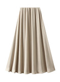 Satin Medium to Long A-line Skirt
