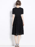 COLOR MATCHING FLOWER SWING DRESS