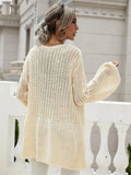 FASHION SOLID COLOR CARDIGAN FLARED SLEEVE SWEATER