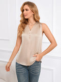 V-NECK BUTTON LOOSE TOP T-SHIRT