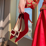 RED HIGH HEELS WEDDING SHOES