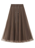 Chain Gauze Pleated Skirt