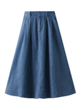 DENIM POCKET HIGH WAIST SLIM SKIRT