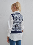 CLASSY FASHION GEOMETRIC SWEATER VEST