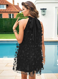 LOOSE FLOWER HALTER DRESS
