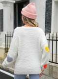Round Neck Mink Hair Heart Sweater