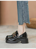 SQUARE HEAD AND BRITISH STYLE PATENT LEATHER