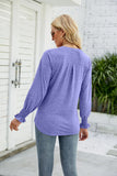CASUAL V-NECK LOTUS LEAF SLEEVE T-SHIRT