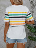 COLORED STRIPED SHORT-SLEEVED T-SHIRT