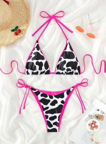 SEXY COW PRINTED TWO PIECE BIKINI