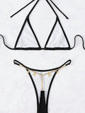 THONG LETTER DECORATIVE CHAIN BIKINI