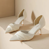 THIN-HEELED SHARP POINTS AND SHALLOW MOUTH SHOES