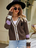 STYLISH V-NECK LOOSE KNIT SWEATER COAT