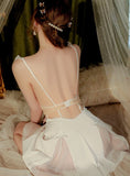FASHION SEXY LACE BACKLESS CHEST PAD PAJAMAS