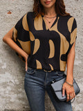 SUMMER BAT SLEEVE V-NECK PULLOVER SHIRT