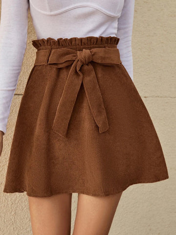 CASUAL CORDUROY HIGH WAIST SKIRT