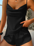 SILK-LIKE SUSPENDERS SHORTS SUIT PAJAMAS