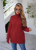 STYLISH TURTLENECK TWIST LOOSE SLIM SWEATER