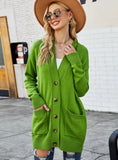 CASUAL RETRO V-NECK POCKET SWEATER COAT