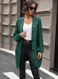 FASHION LONG BEADED SWEATER CARDIGAN COAT