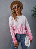 CLASSY PULLOVER KNITTED ROUND NECK PRINTED SWEATER