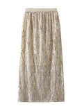 Split Hip Sequined Skirt