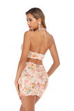 SEXY TWO-PIECE STRETCH PRINTED SEQUINED DRESS