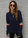 FASHION LOOSE PULLOVER ROUND NECK LONG SLEEVE SWEATER