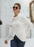 CLASSY HIGH-NECKED LONG-SLEEVED LOOSE CARDIGAN SWEATER